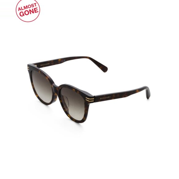 BVLGARI Dark Havana 52mm Round Sunglasses - Picture 1 of 2